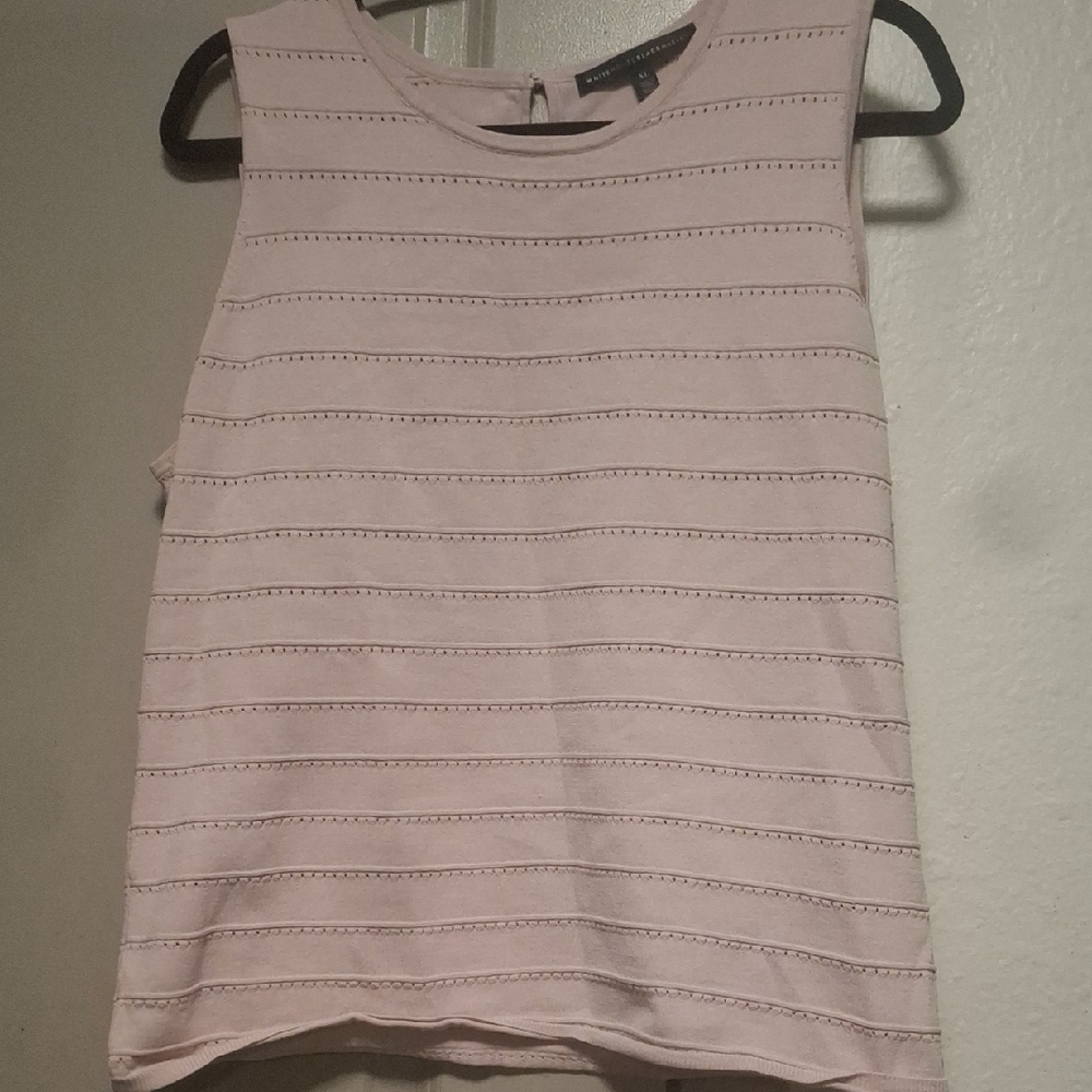 White House Black Market Pink Ribbed Tank Top